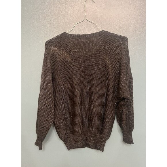 Vintage Ginenne Graphic Black And White Sweater 80's Sz. M Dolman sleeve - Picture 3 of 3